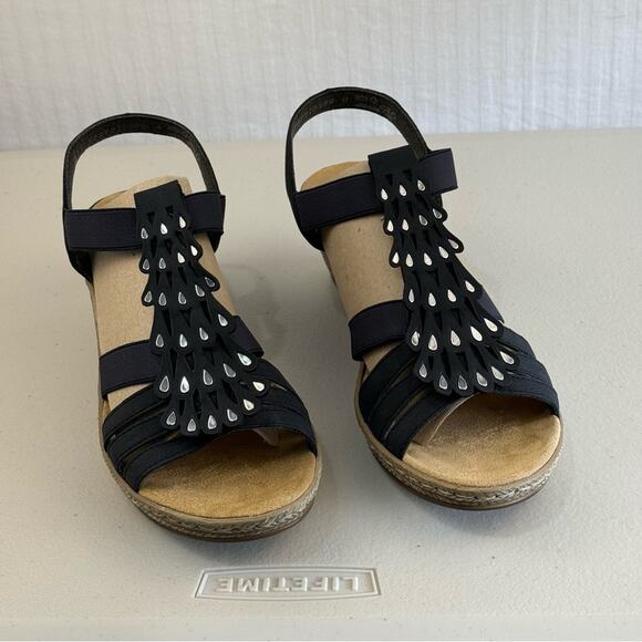 Rieker Wedge Heel Sandals Women’s Size 9.5 EUR 41 Slip On - Picture 4 of 12
